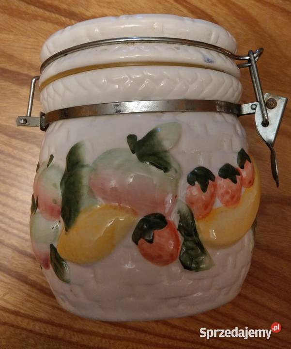 Duży ceramiczny słoik wek z klipsem owoce Pojemniki na żywność Warszawa sprzedam