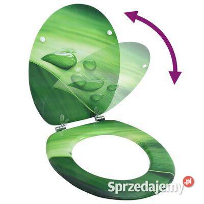 vidaXL Deska klozetowa wolnoopadająca MDF wzór Warszawa