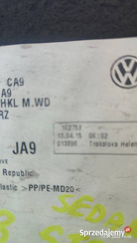 TAPICERKA KLAPY VW PASSAT B8 SEDAN 3G5867605 Włoszczowa