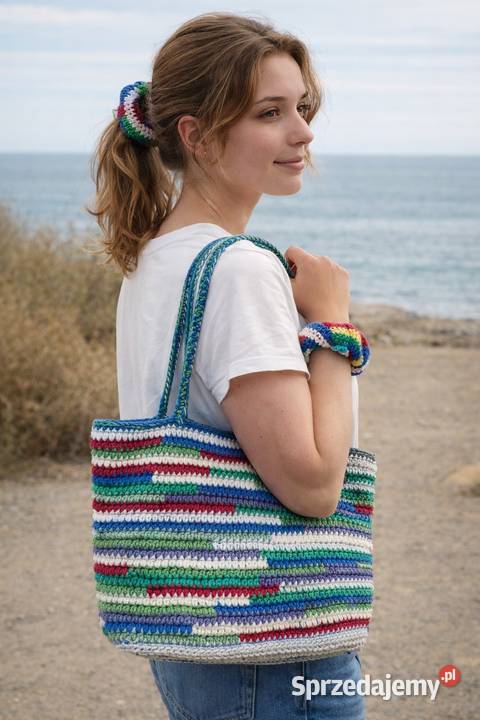 Torebka i scrunchie crochet zestaw ręcznie Piotrków Trybunalski