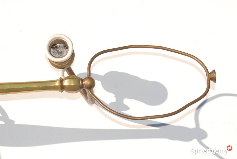 Stara lampa mosiężna okres międzywojenny antyk śląskie Cieszyn