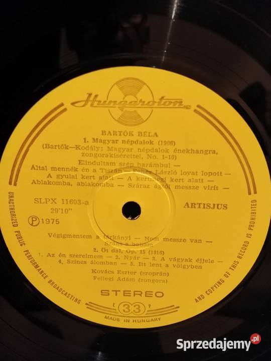 Bartok Bela Muzyka Klasyczna 1980 płyta winylowa