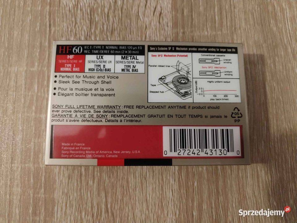 Kaseta magnetofonowa SONY HF 60 mazowieckie Warszawa