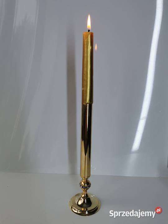 świecznik platerowany 24k złotem Pozostałe Lublin