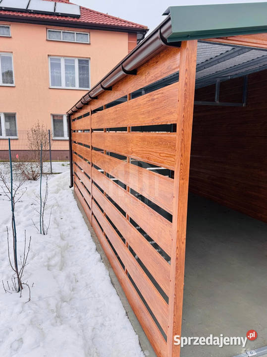 Garaż blaszany 6x6 wiata 3m 2x brama uchylna 594zł/m2 Konin