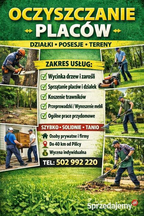 Oczyszczanie Placów działkizarośnięte Zawiercie