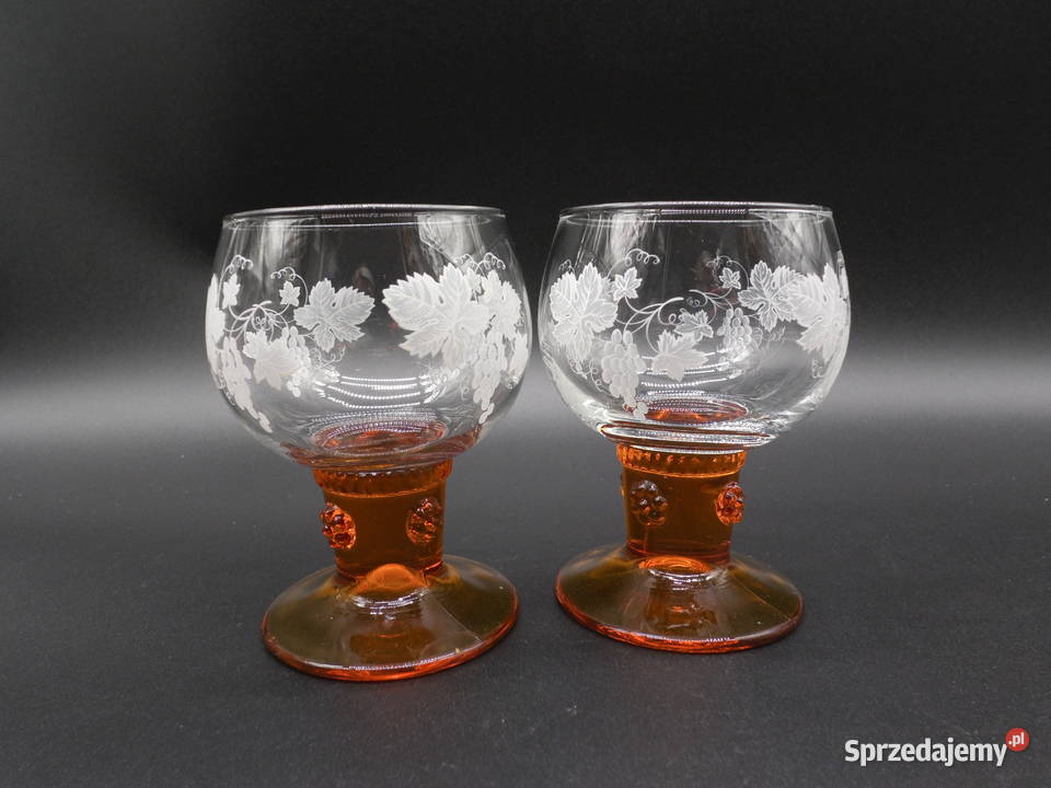 Kieliszki do wina 2 bursztynowa nóżka i podstawa Raszków