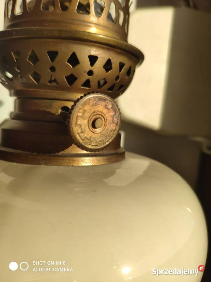 Stara francuska porcelanowa lampa naftowa Antyki Kraków