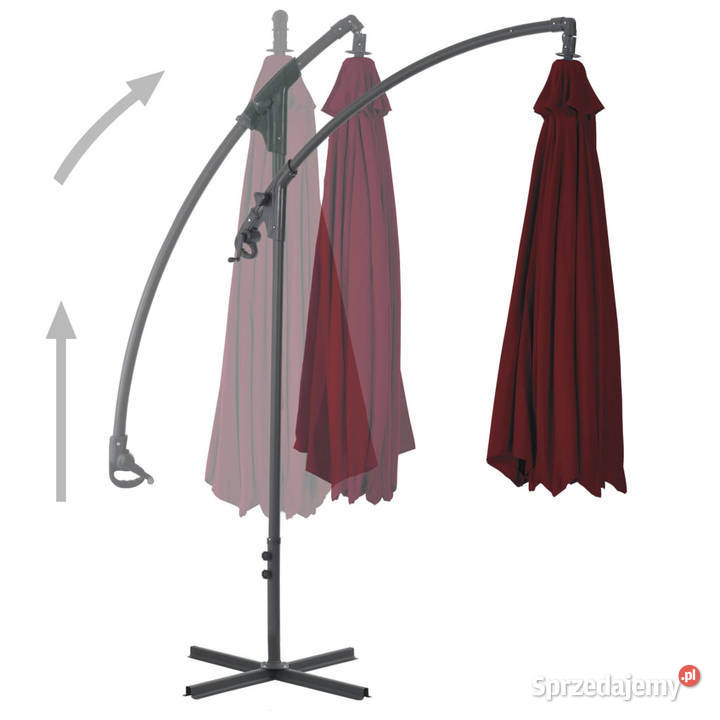 Parasol wiszący ze stalowym słupkiem 250x250 Warszawa