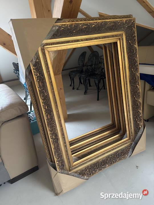 piekna gruba stara drewniana rama rzeźbiona 8666