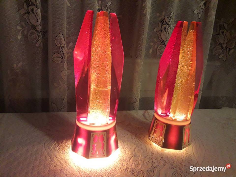 Lampki nocne kryształy stołowe lampy ozdobne PRL
