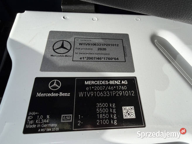 MERCEDESBENZ SPRINTER 314 CDI 2020 214300 ccm diesel Warszawa sprzedam