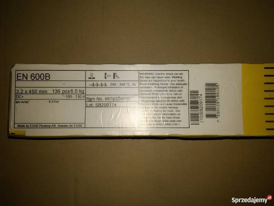 Elektroda do napawania EN 600B ESAB różne Trzebinia