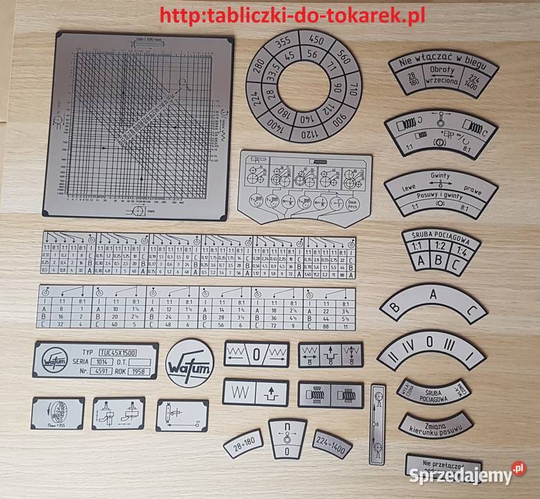 Tokarka TUC45 Tabliczka Tabliczki Tabela Gwintów Zelów