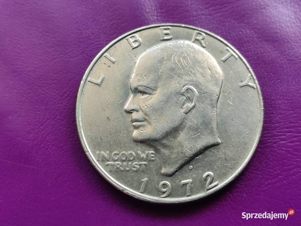 Moneta 1 DOLLAR 1972 z litrką D EISENHOWER ORZEŁ mazowieckie Pruszków