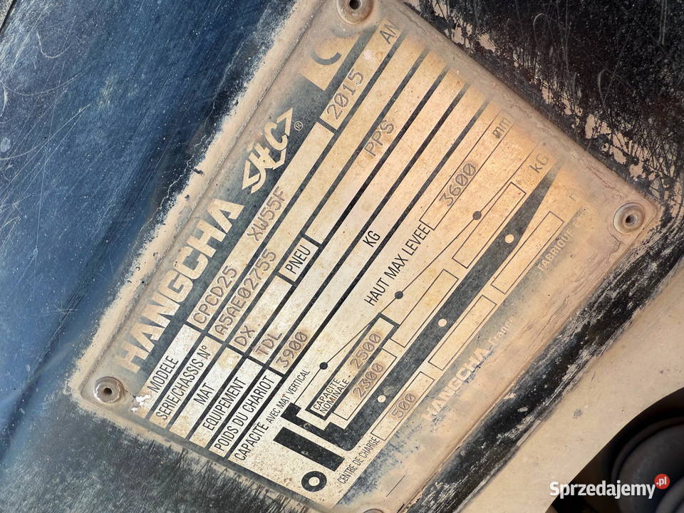 wózek widłowy HC HANGCHA CPCD35 2500 wolny skok Działoszyn