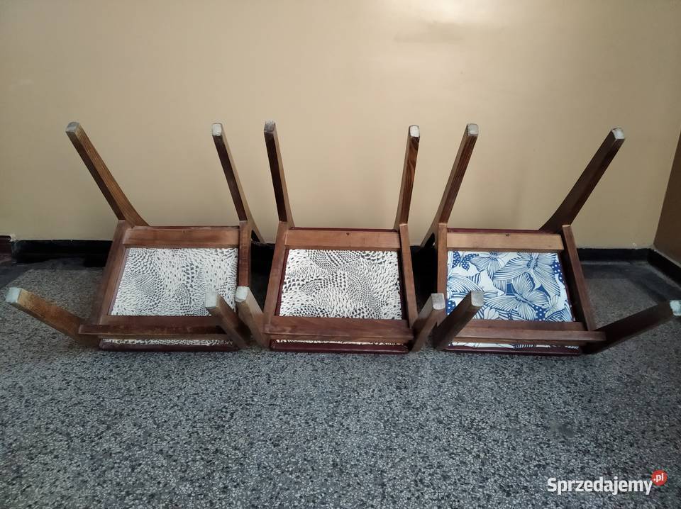 OKAZJA Krzesła Drewniane Skórzane 3 Zabrze
