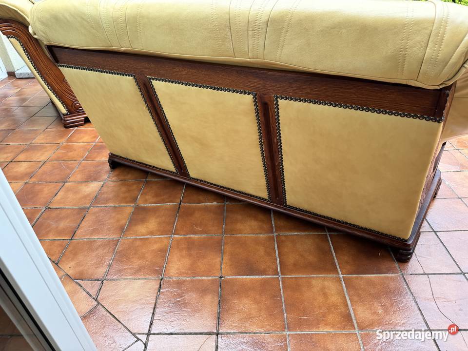 Wypoczynek skórzany stylowy kanapa skórzana Sulbiny