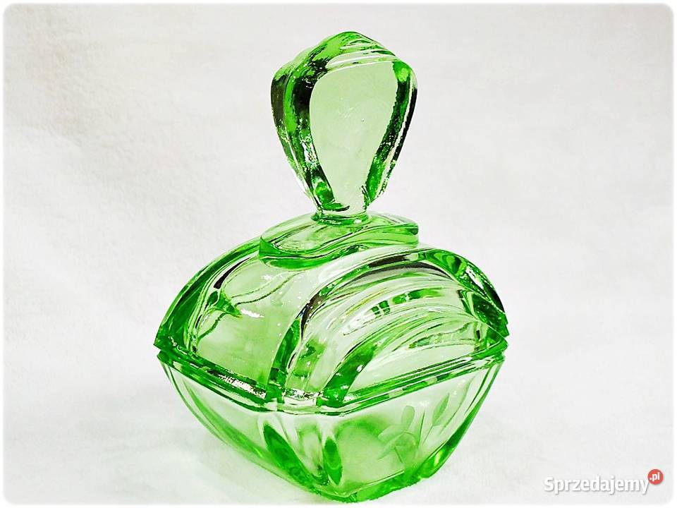 Karafka Perfumetka Szkło Uranowe z lat 30tych