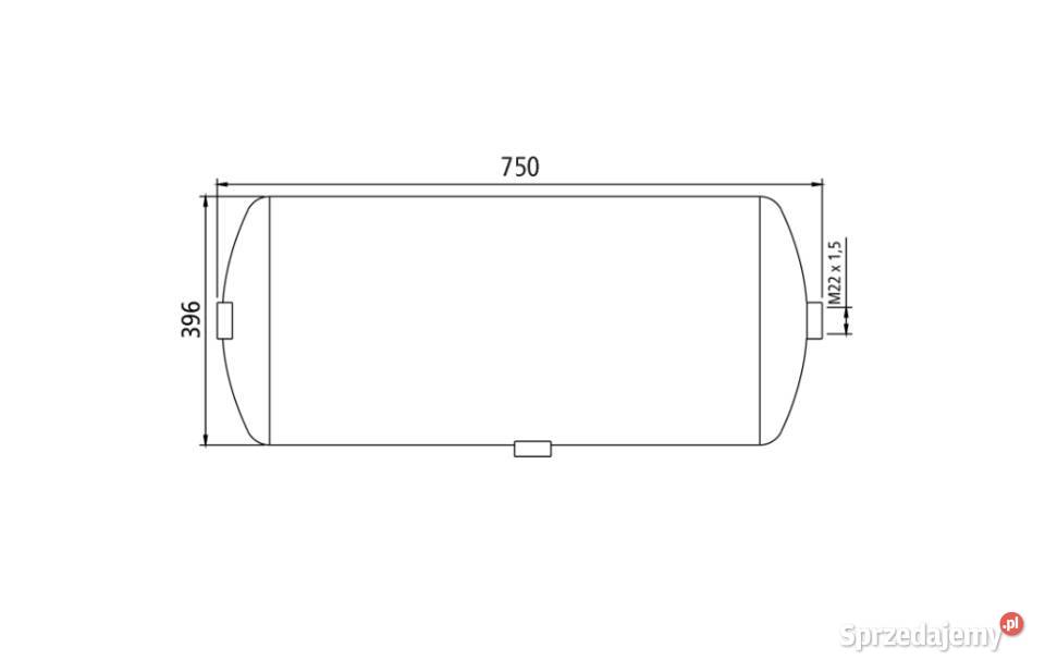 Zbiornik powietrza AL 80L śr396 mm L750 mm
