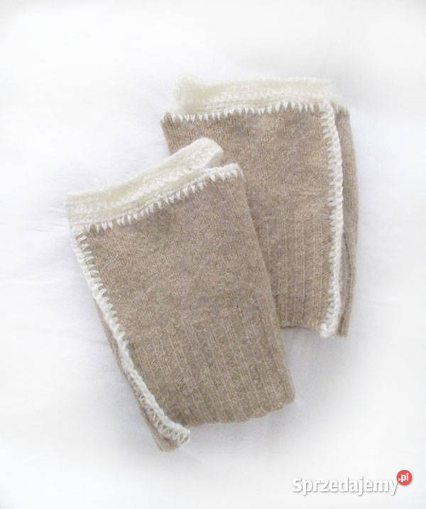 mitenki rękawiczki wełniane mitenki beżowe Galanteria i dodatki podlaskie Białystok