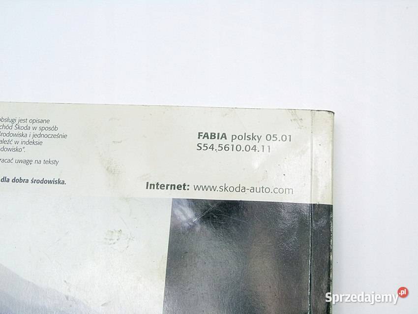 INSTRUKCJA OBSŁUGI POLSKA SKODA FABIA I śląskie sprzedam