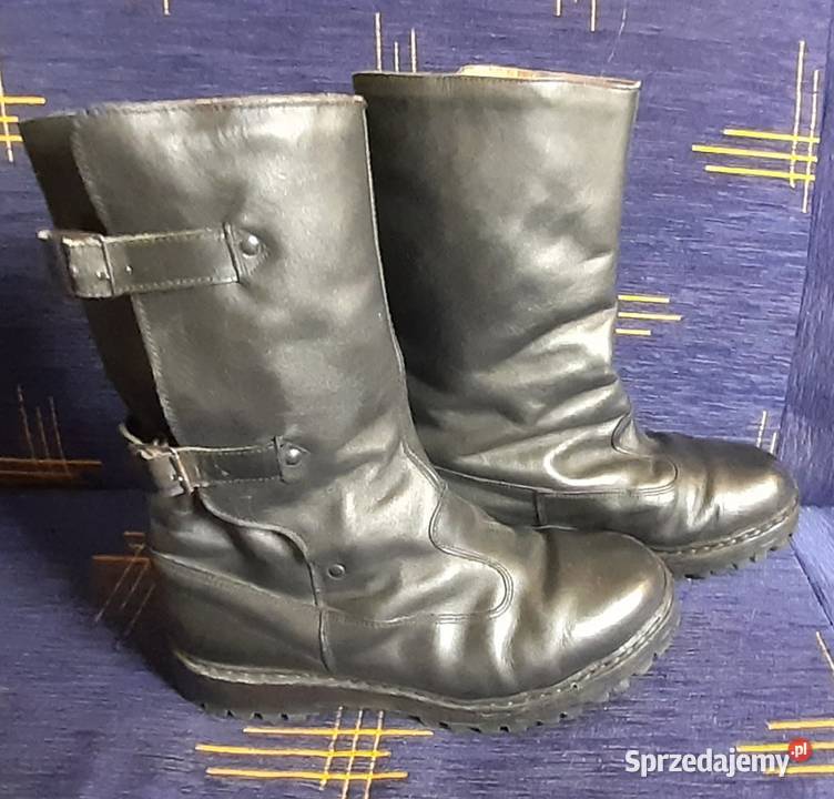 Wysokie oldskulowe buty skórzaneczarnenpna mazowieckie Pruszków