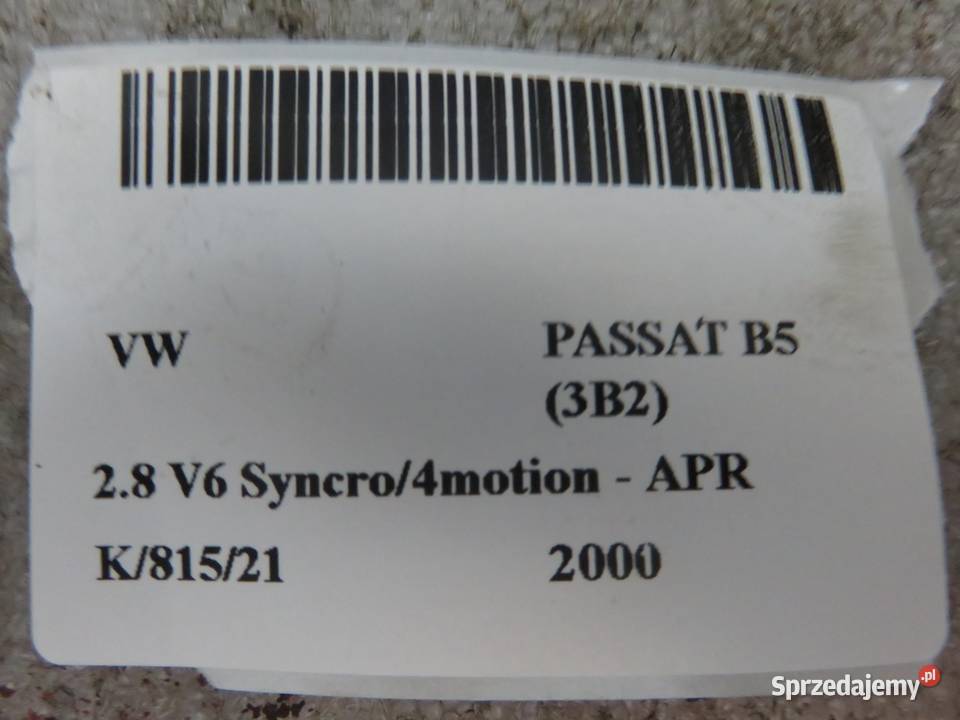 SKRZYNIA BIEGÓW VW PASSAT B5 28 V6 EFC Skrzynie biegów manualne