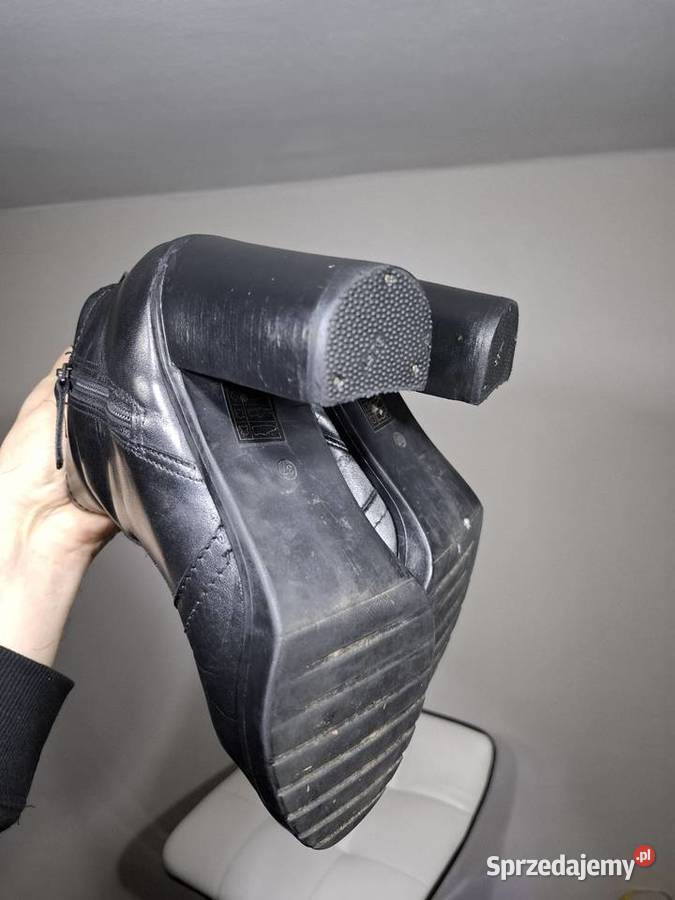 Botki 37 damskie czarne skórzane Kraków
