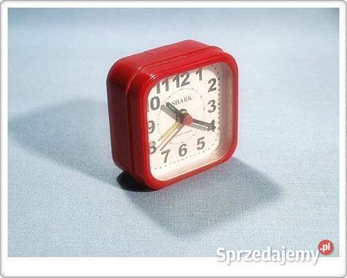 Budzik SHARK mały 63x63x30 na baterię 1xAA 15V Chorzów sprzedam