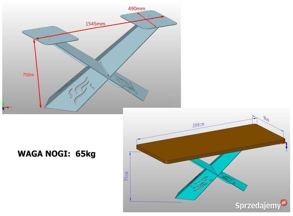 Noga do stołu blatu nowoczesna solidna Jeżowe