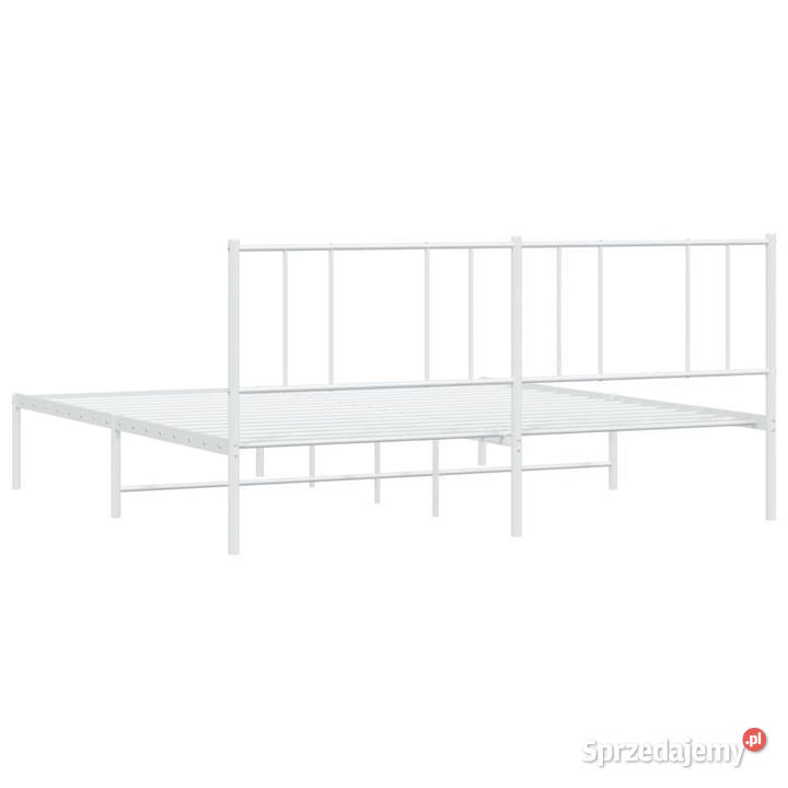 Łóżko Metalowe Białe Rama Łóżka Ze Stelażem 90cm Warszawa