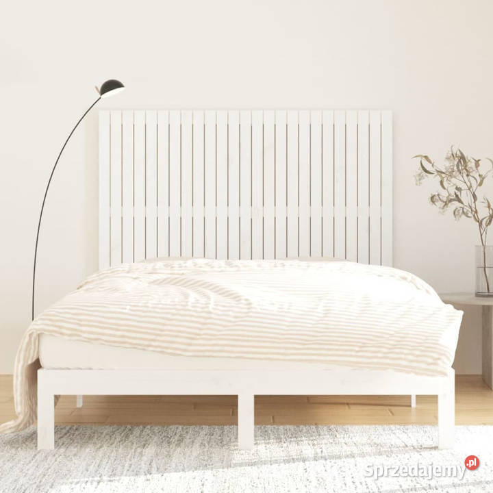 Wezgłowie łóżka białe 1595x3x110 lite drewno Warszawa