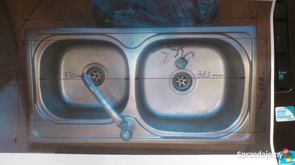 Zlewozmwak seahorse dwukomorowy ze stali Łódź