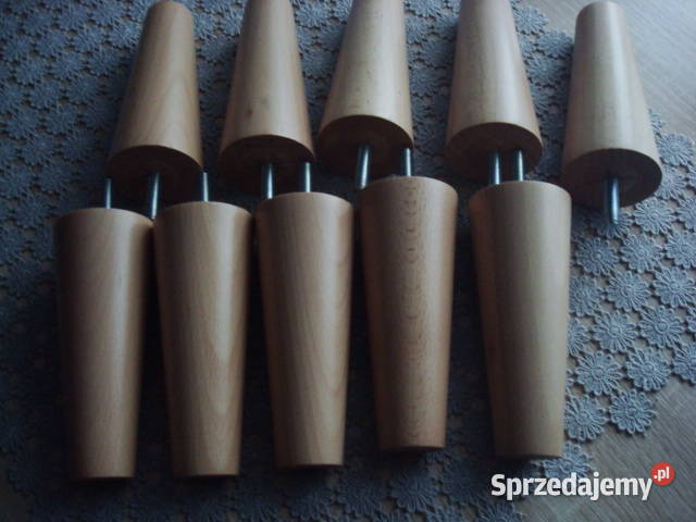 Noga bukowa toczona stożek 13 lakier ze szpilką Bądkowo sprzedam