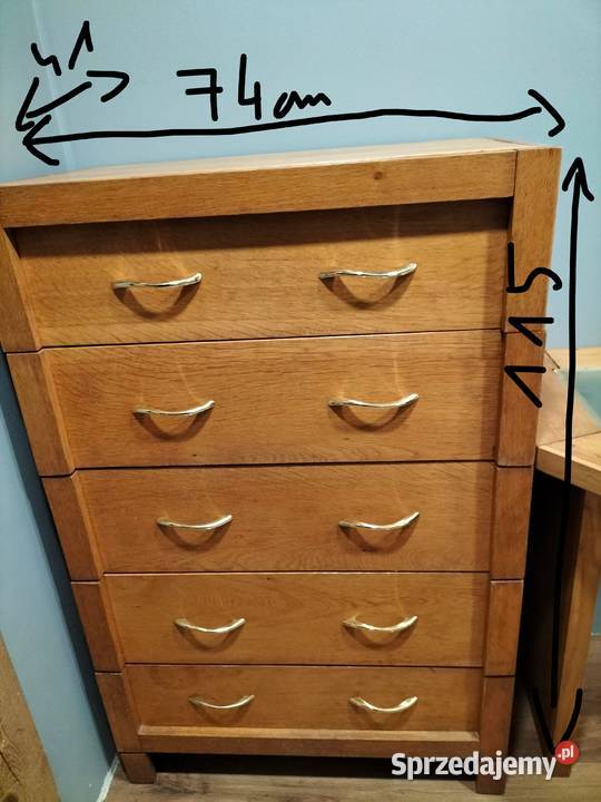 Meble dębowe biurko i komoda Mściszewice