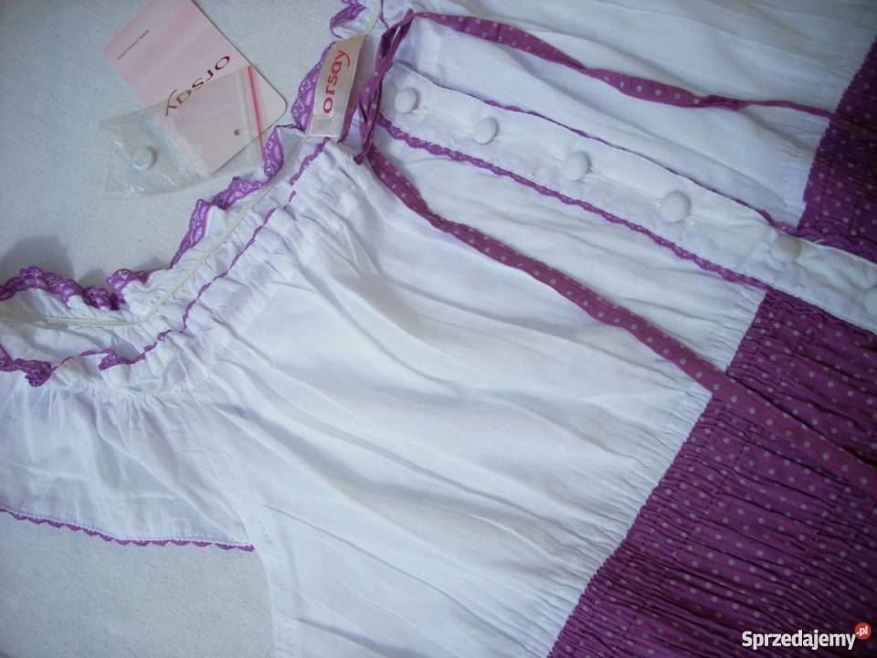 Orsay Bluzka Hiszpanka Kropki Bawełna Nowa 36 38 różowy Nowy Sącz