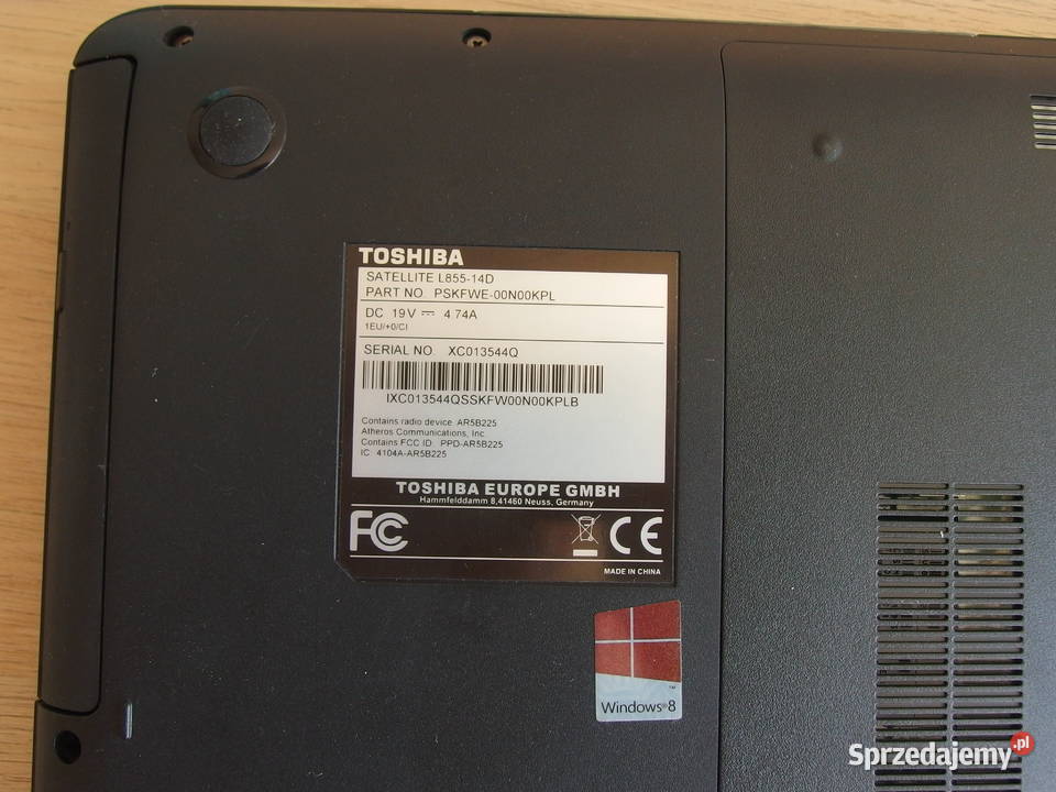 Laptop TOSHIBA L85514D intel i32328M bateria Orzesze