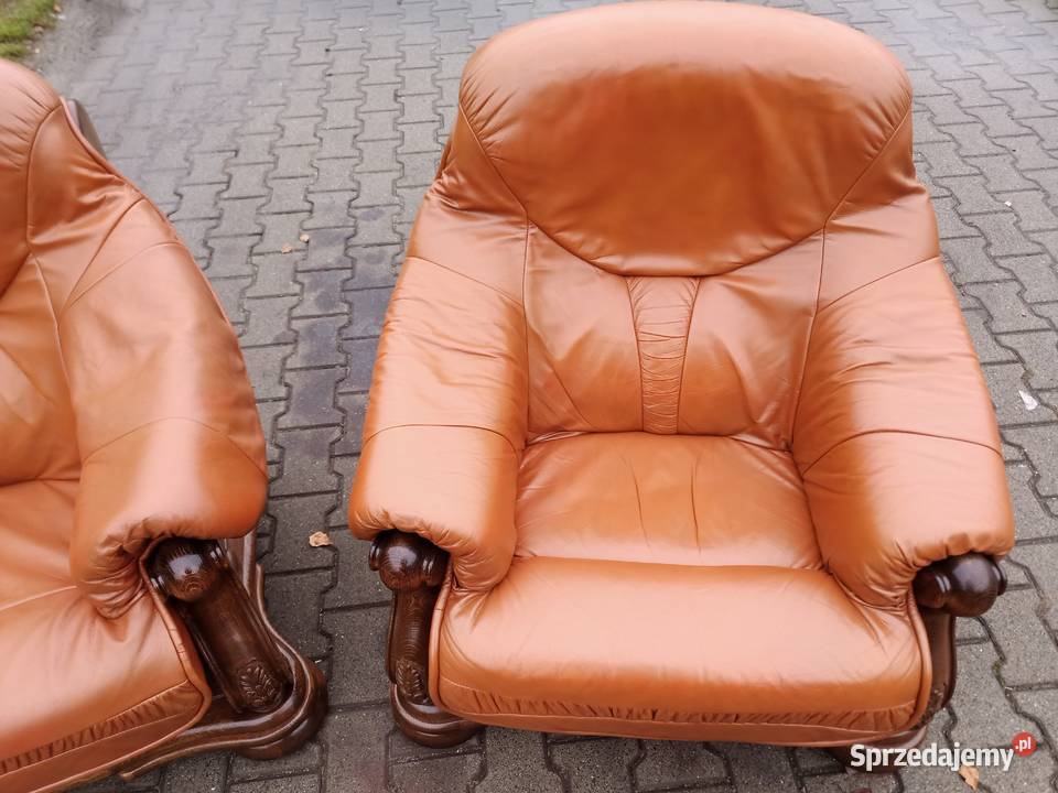 Komplet Wypoczynkowy KLER 3 1 1 i Ława Dąb skóra Dom i Ogród sprzedam