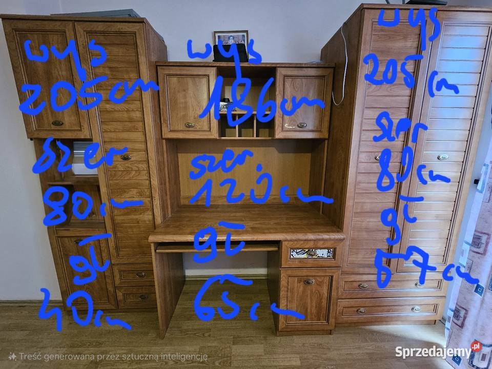 Meblościanka z biurkiem 280cm Meblościanki podkarpackie Lubenia
