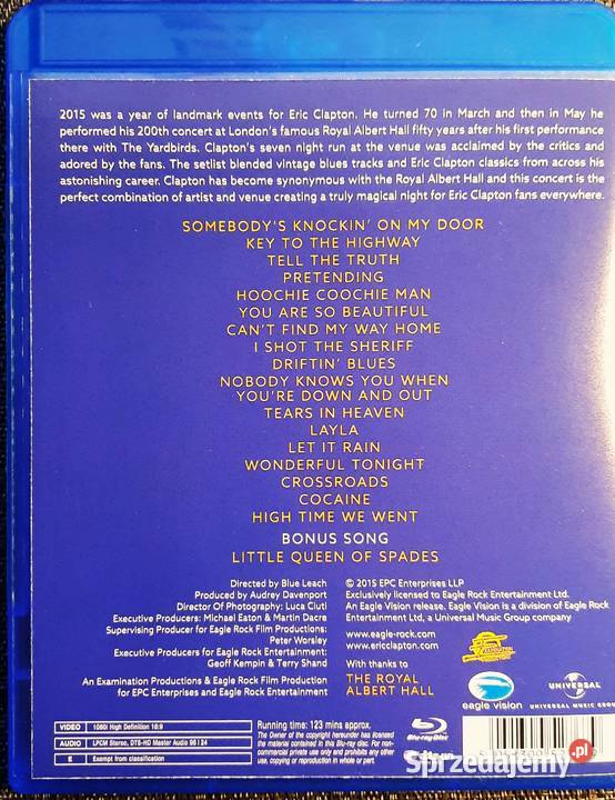 Płytę BLU RAY Znakomity Koncert ERIC CLAPTON w