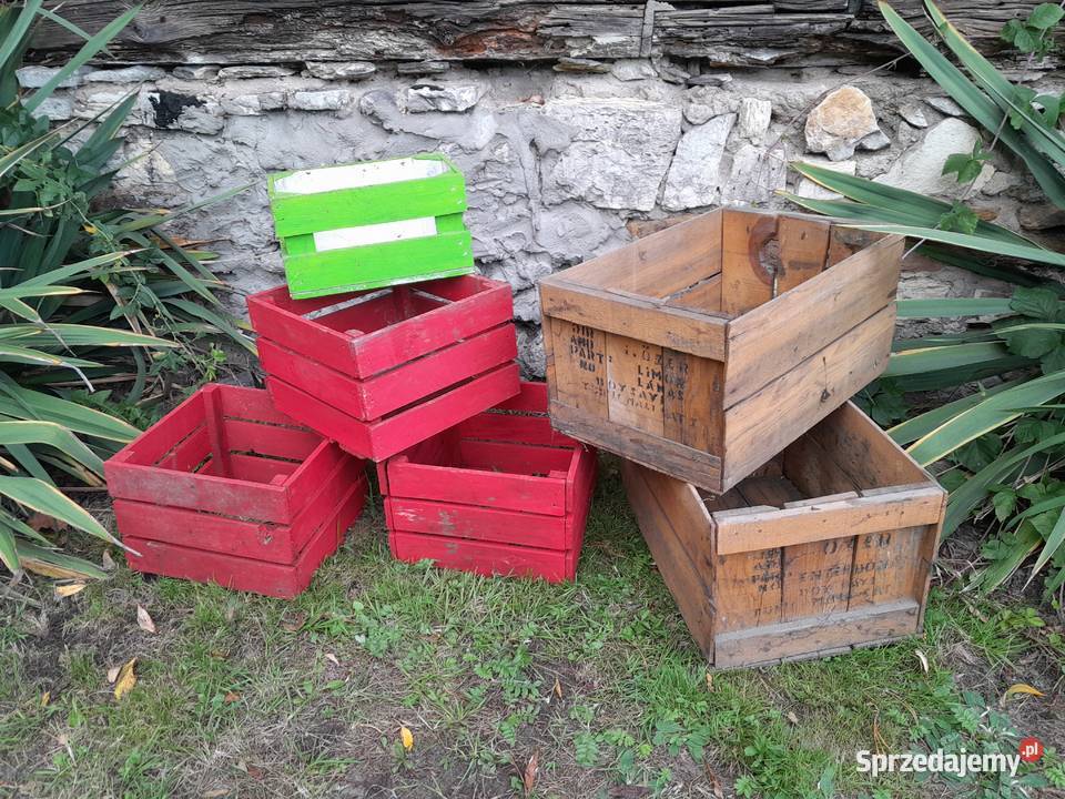 Stare i współczesne skrzynki drewniane zestaw 6 Dąbrowa Górnicza