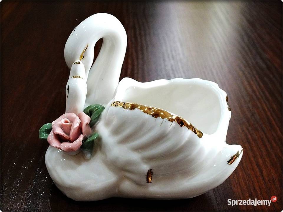 Figurka Porcelanowa Dwa Białe Łabędzie matka z lubuskie