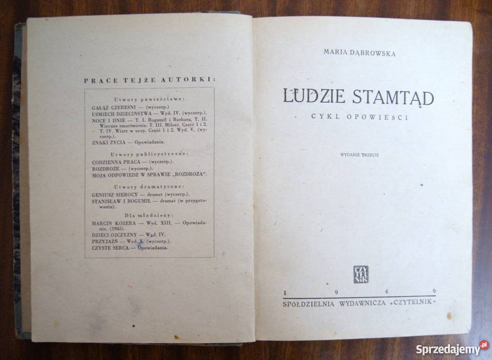 Maria Dąbrowska Ludzie stamtąd 1946 lubelskie Parczew