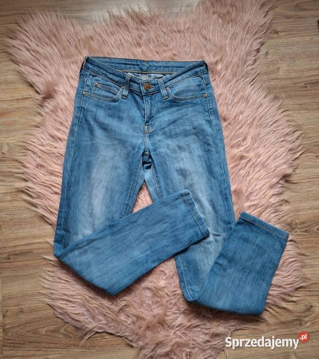 Świetne jasne jeansy proste Lee bawełna w25 l31 Długie Kraków