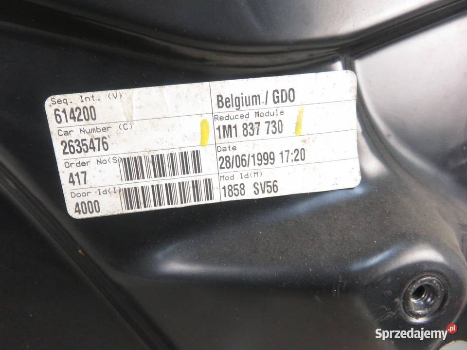 PODNOŚNIK SZYBY PRAWY PRZEDNI SEAT TOLEDO II