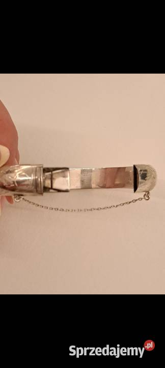 Bransoletka srebrna sztywna grawerowana mazowieckie