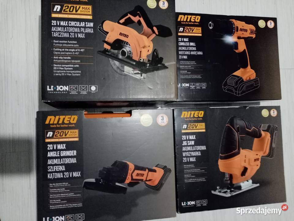 Zestaw elektronarzędzi akumulatorowych 4 Nowe Wieliczka