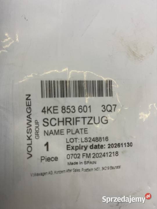 Emblemat Audi ETron 4KE853601 śląskie Jasienica sprzedam