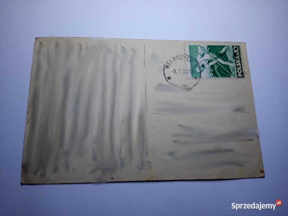 Pocztówka z Wałbrzycha Stalina z 1949r Znaczek Dąbrowa Górnicza